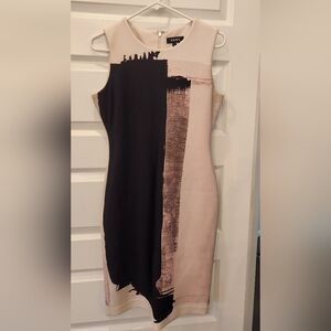DKNY Abstract Sleeveless DressPink and Black Size 6